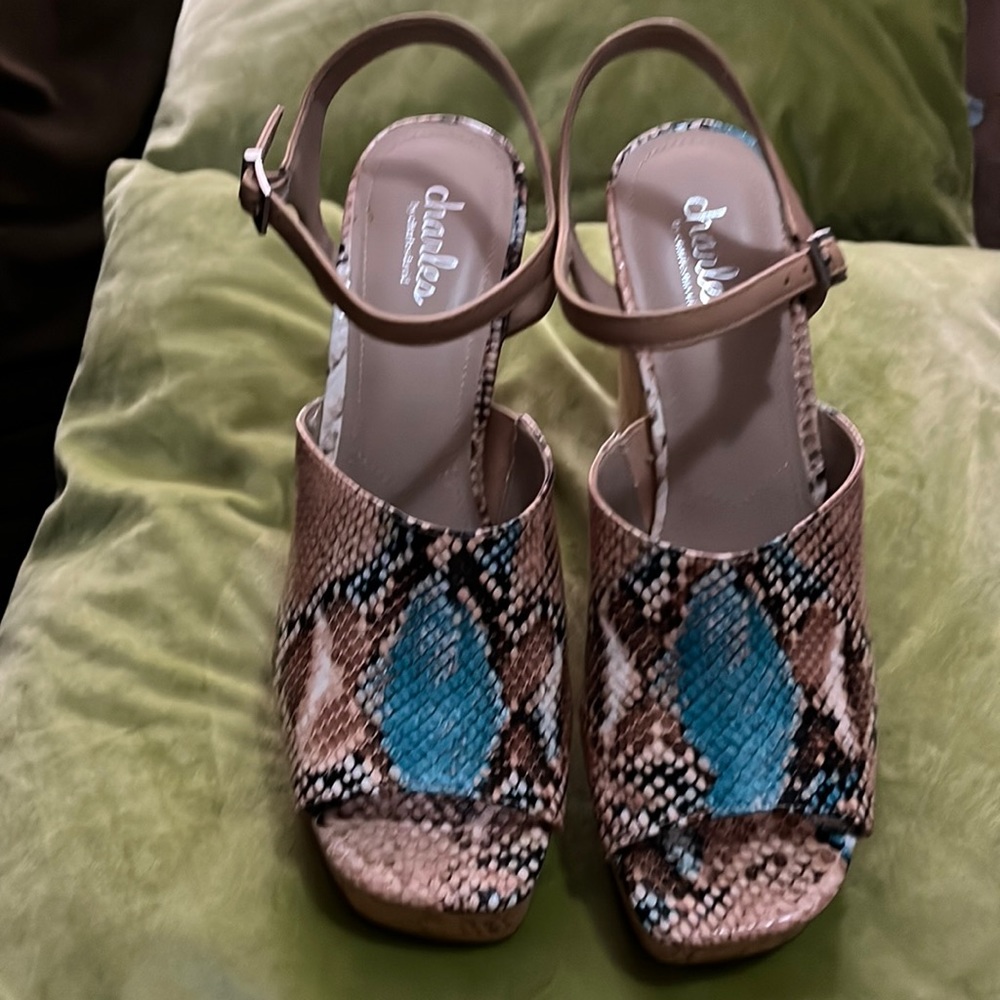 Charles David Dory Wedge Sandals Size 10